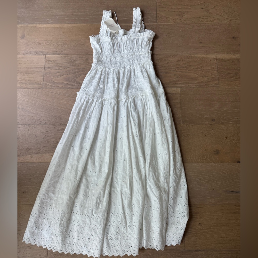 Doen x Gap White Eyelet Smocked midi Sundress XS new with tags - Picture 5 of 6